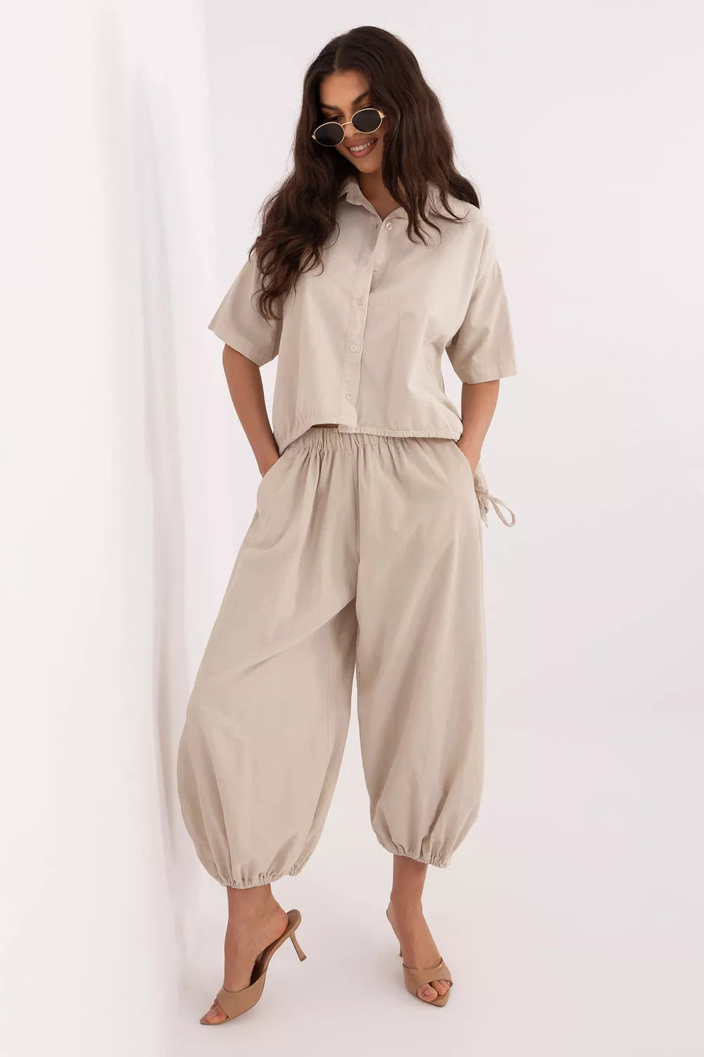 Kordiruotos kelnės modelis 226233 Italy Moda