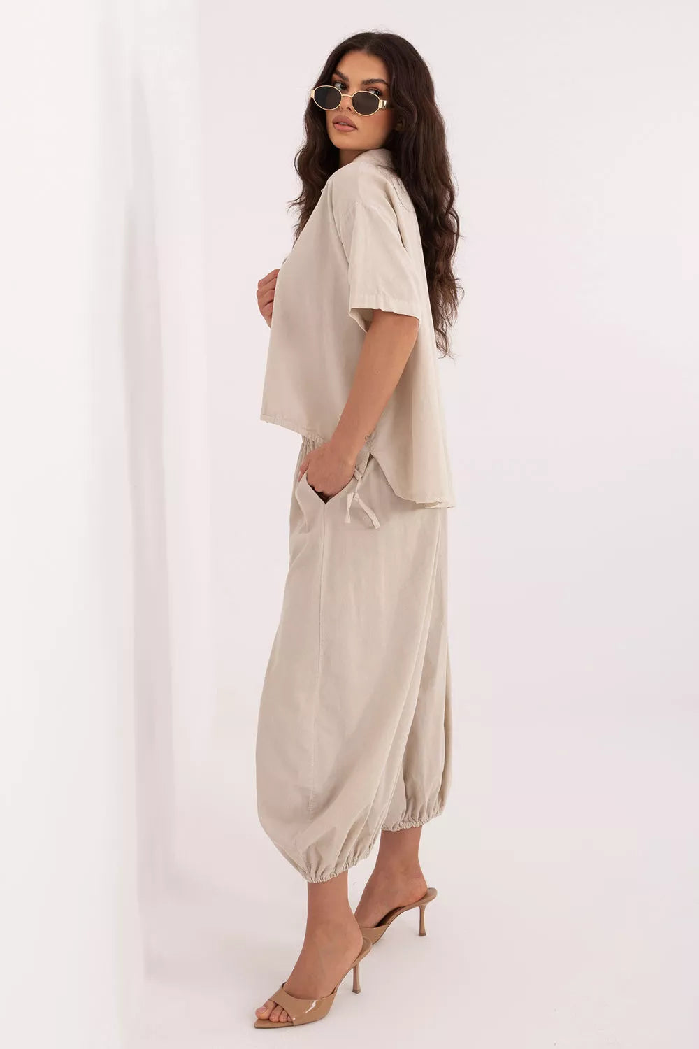 Kordiruotos kelnės modelis 226233 Italy Moda