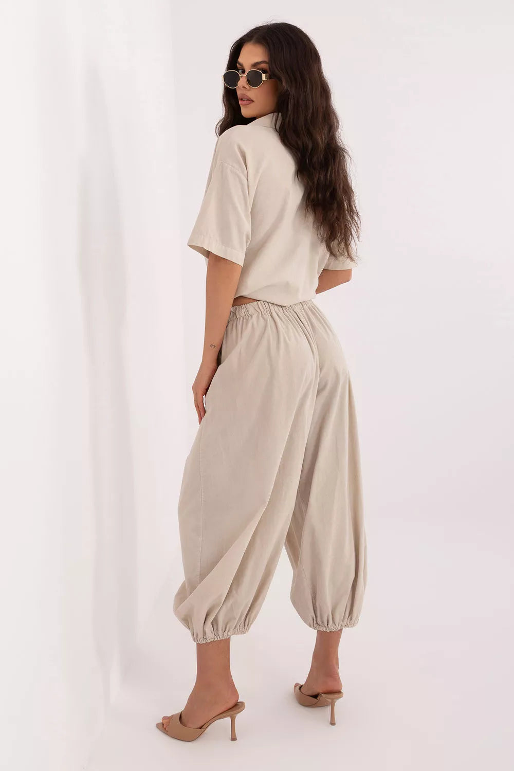 Kordiruotos kelnės modelis 226233 Italy Moda