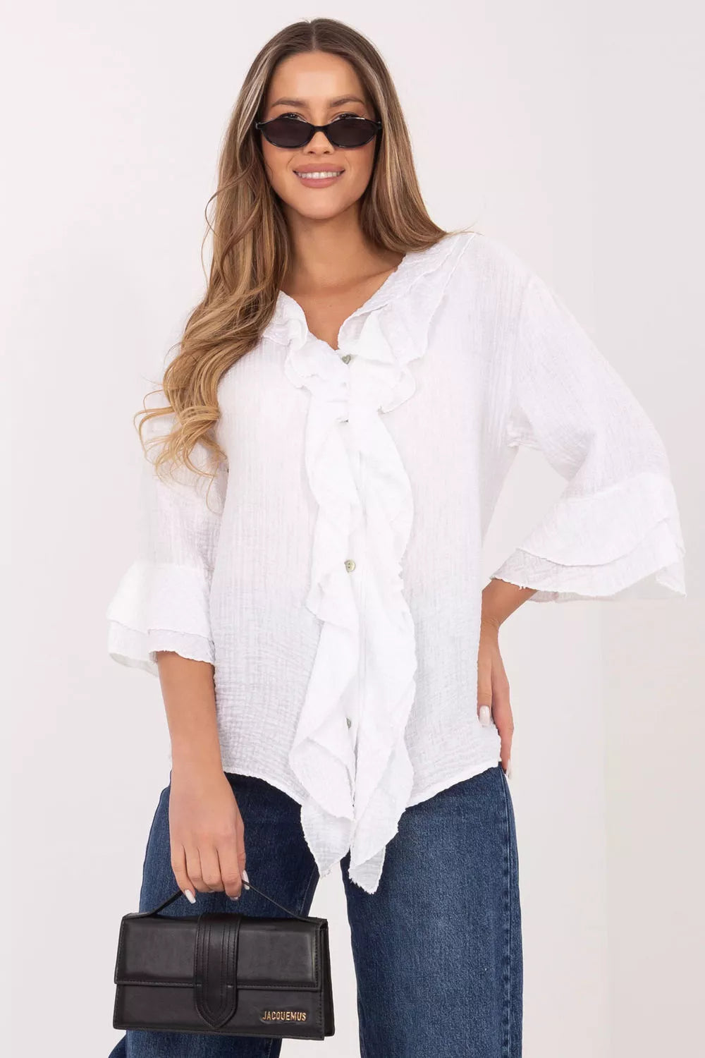Ilgo rankovėmis marškiniai, modelis 226240 Italy Moda
