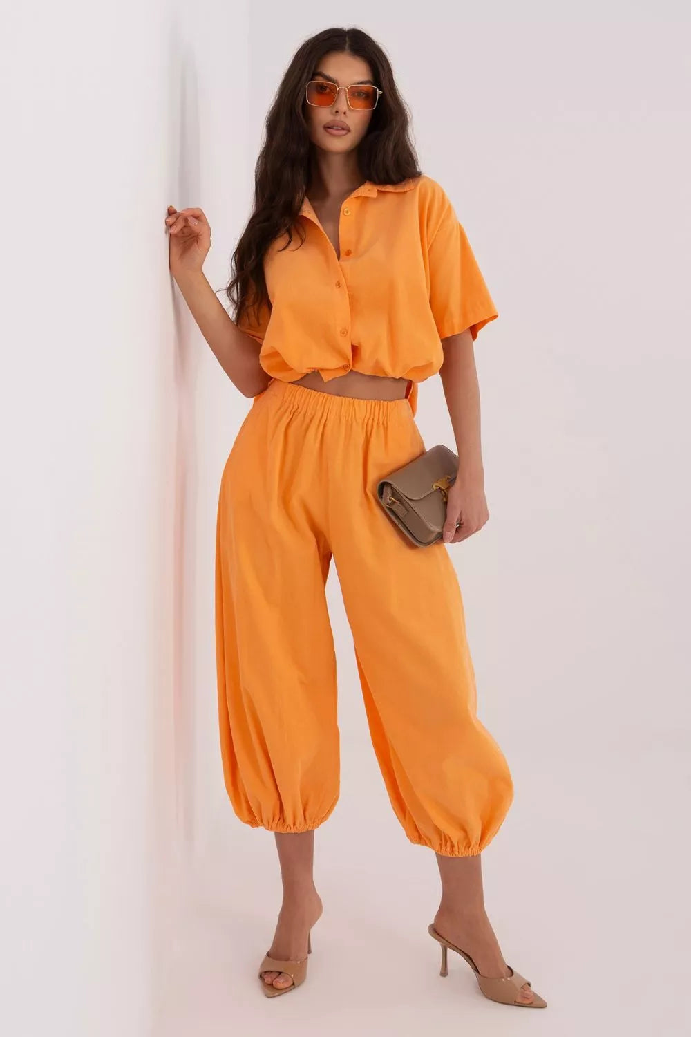 Veliūrinės kelnės modelis 226228 Italy Moda