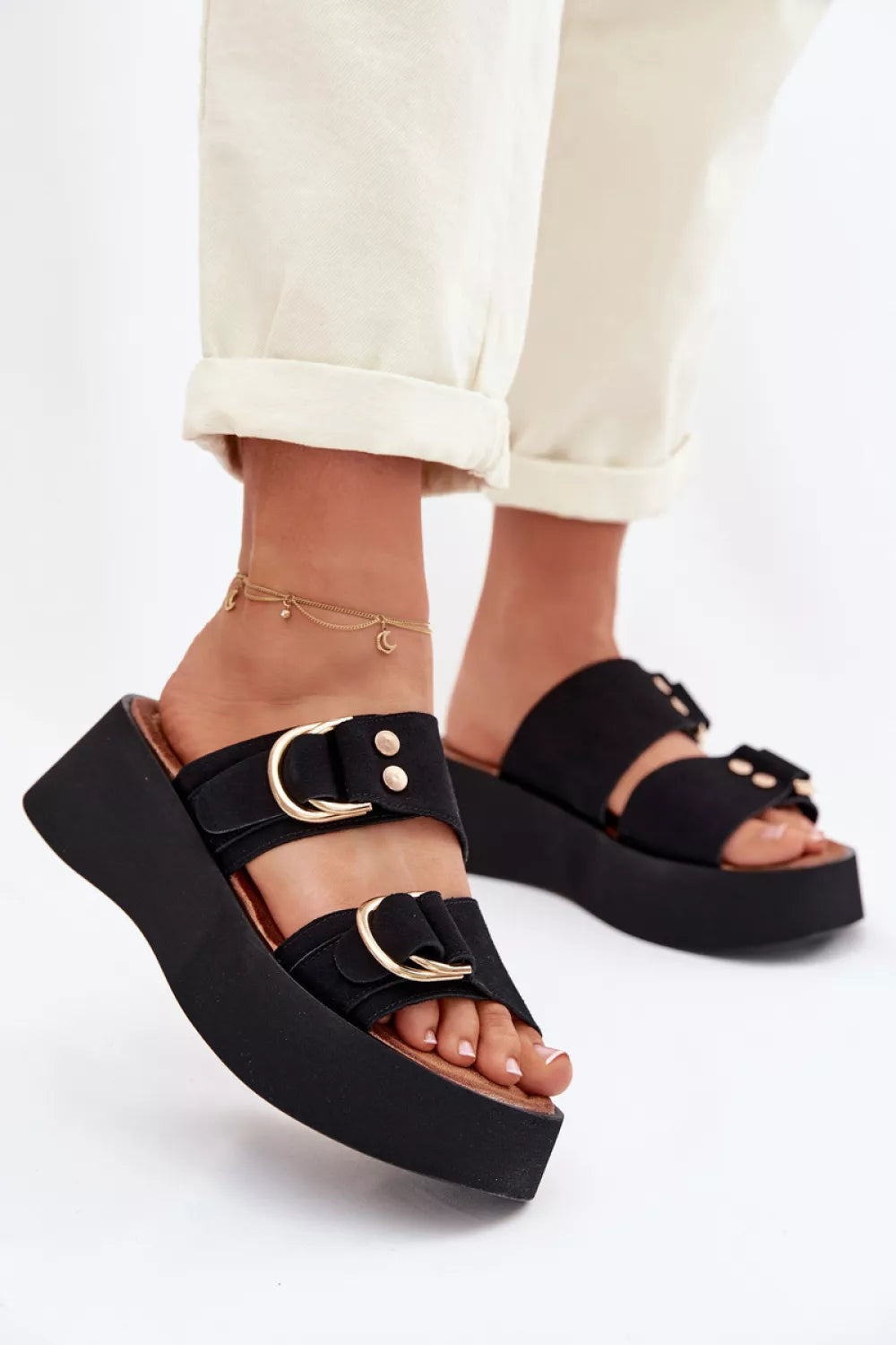 Klapki na platformie model 226359 Step in style