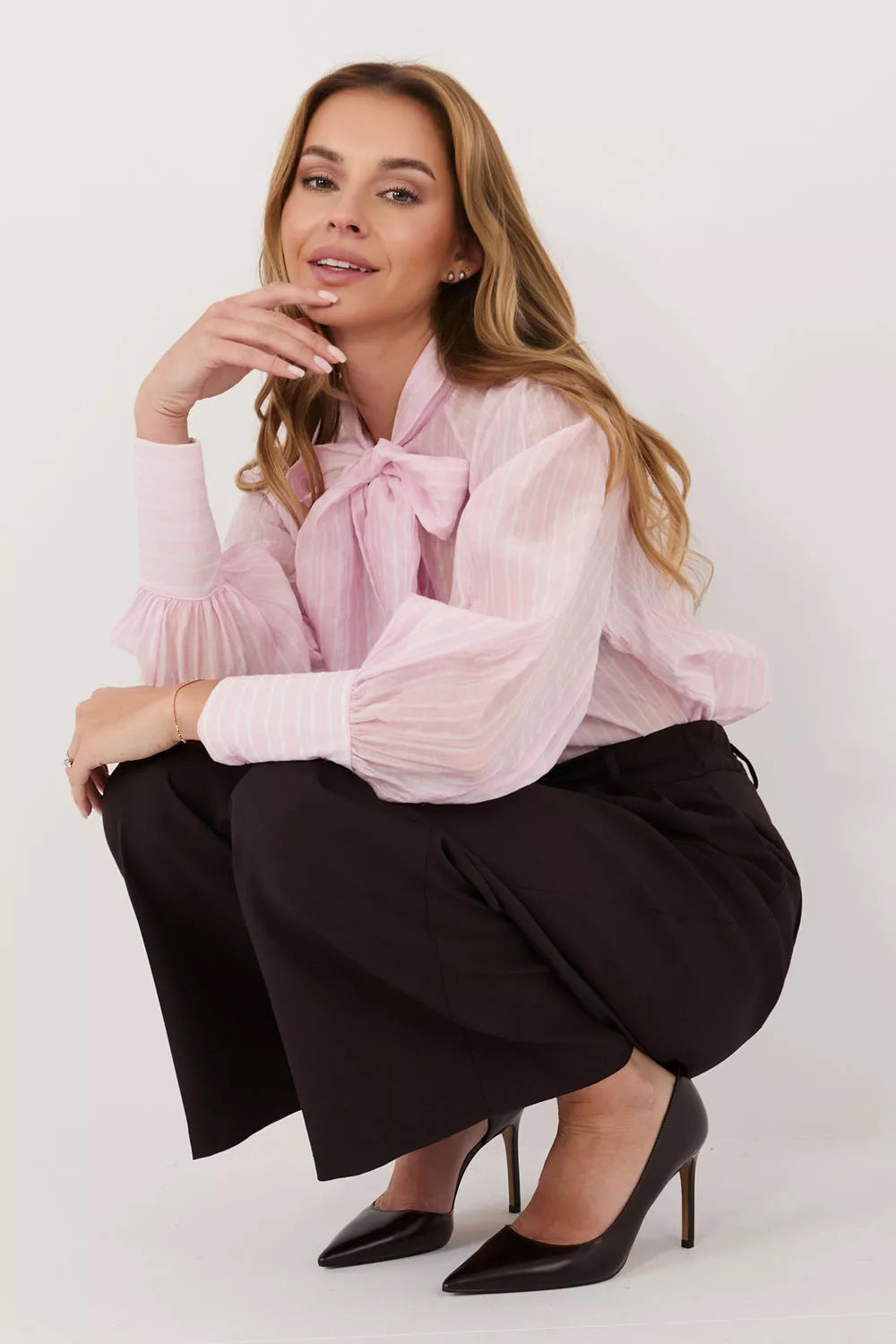 Ilgomis rankovėmis marškiniai modelis 226441 Italy Moda