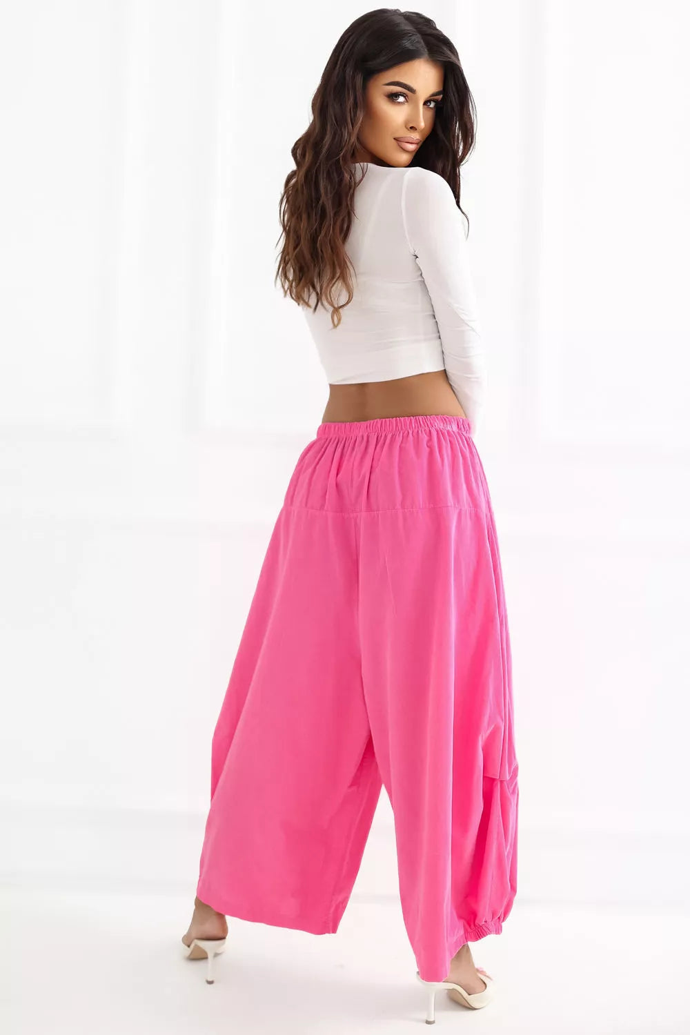 velvetinės kelnės modelis 226451 Italy Moda