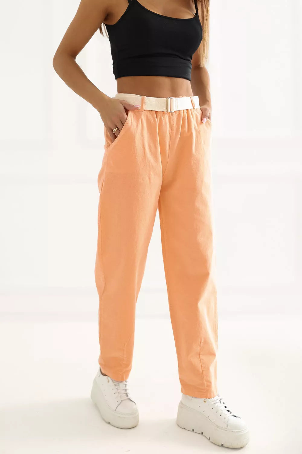 velvetinės kelnės modelis 226458 Italy Moda