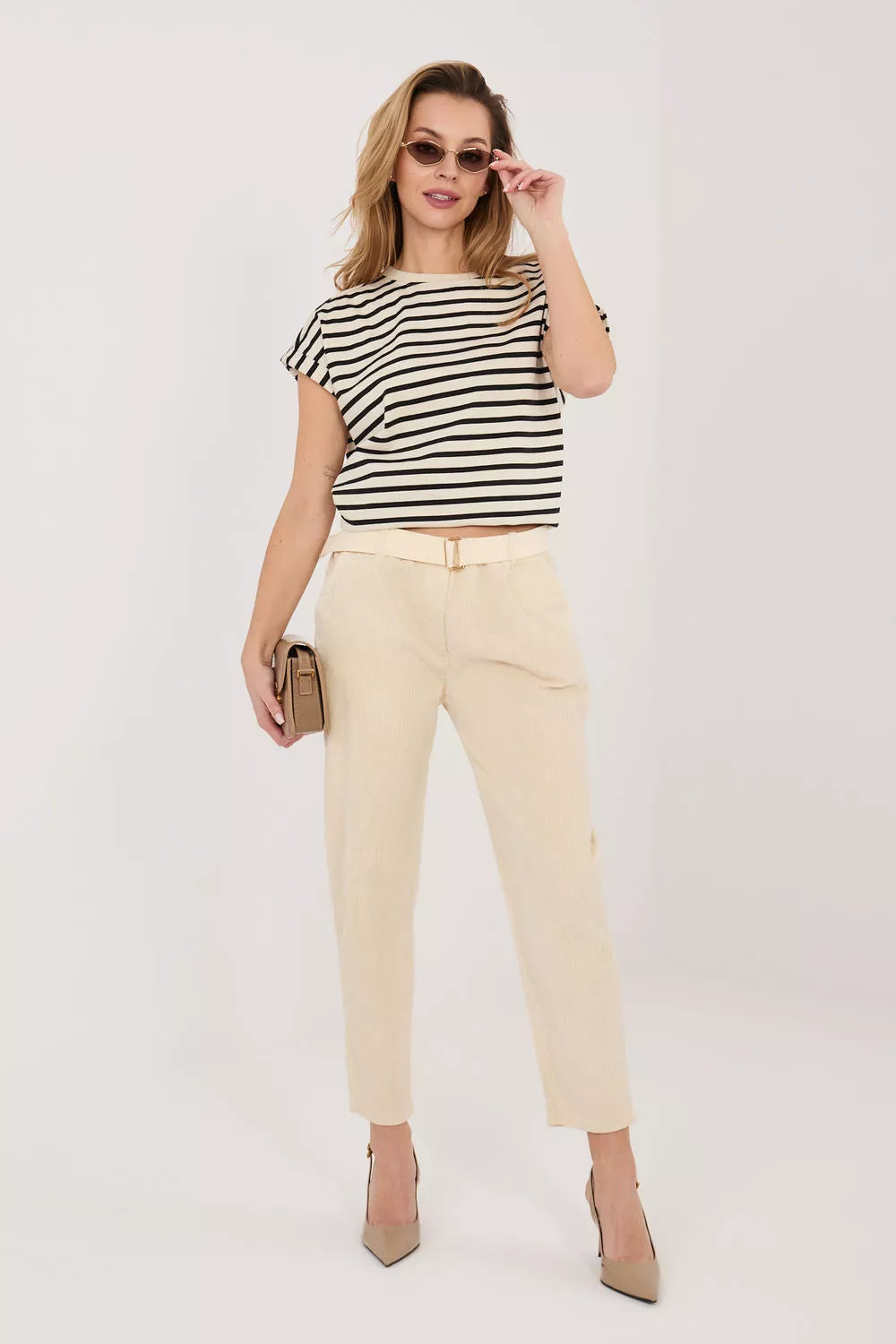 velvetinės kelnės modelis 226478 Italy Moda