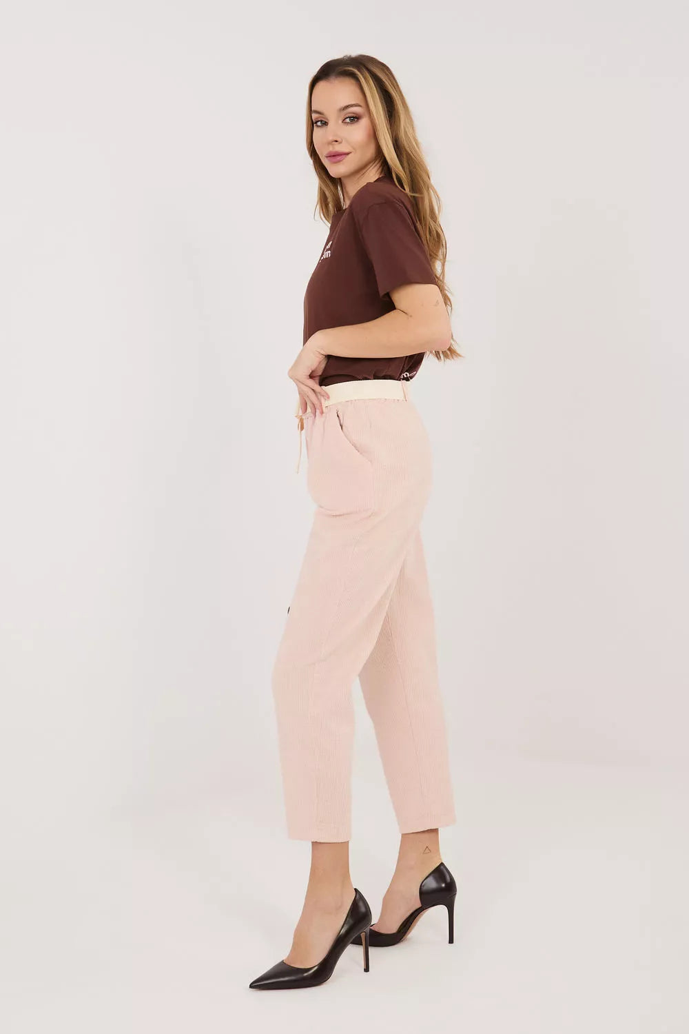 velvetinės kelnės modelis 226479 Italy Moda