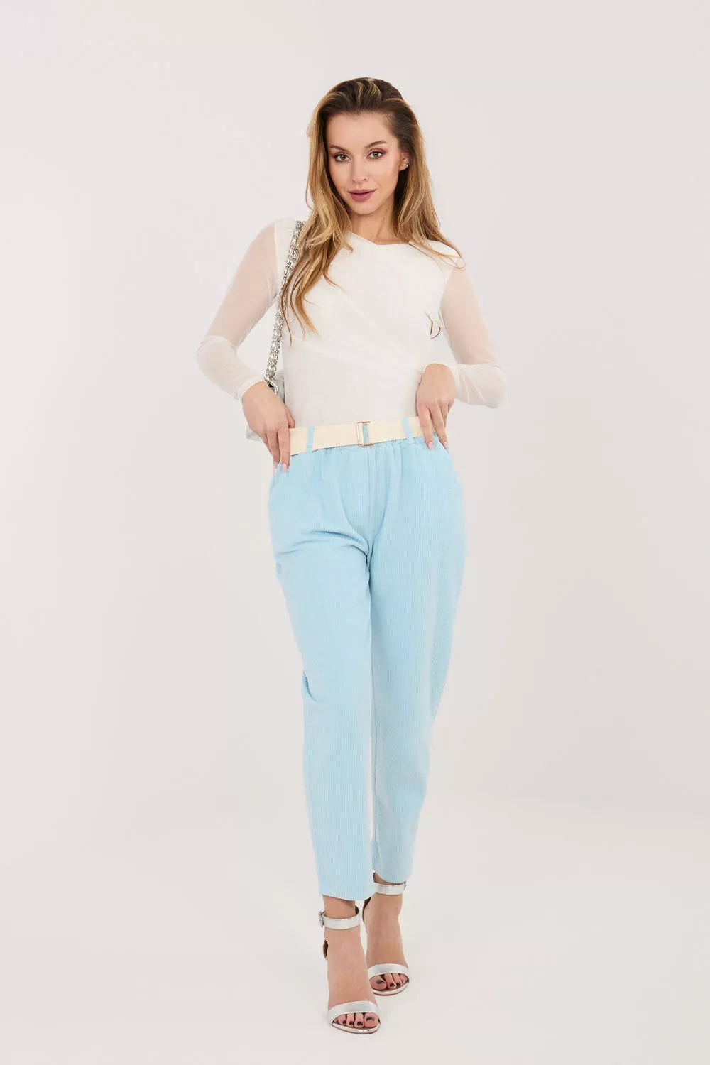 velvetinės kelnės modelis 226482 Italy Moda