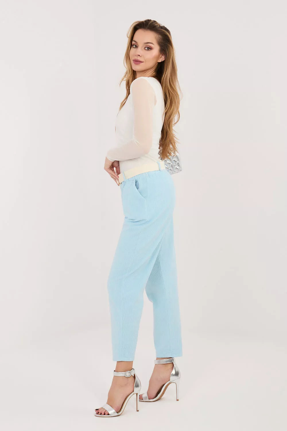 velvetinės kelnės modelis 226482 Italy Moda