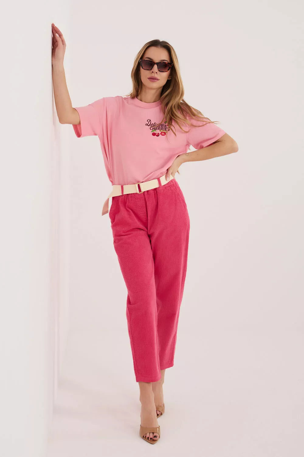 velvetinės kelnės modelis 226483 Italy Moda