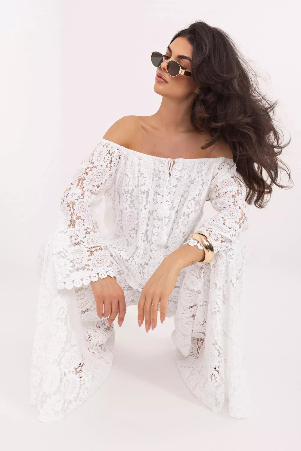 Nėriniuotos kelnės modelis 226611 Italy Moda