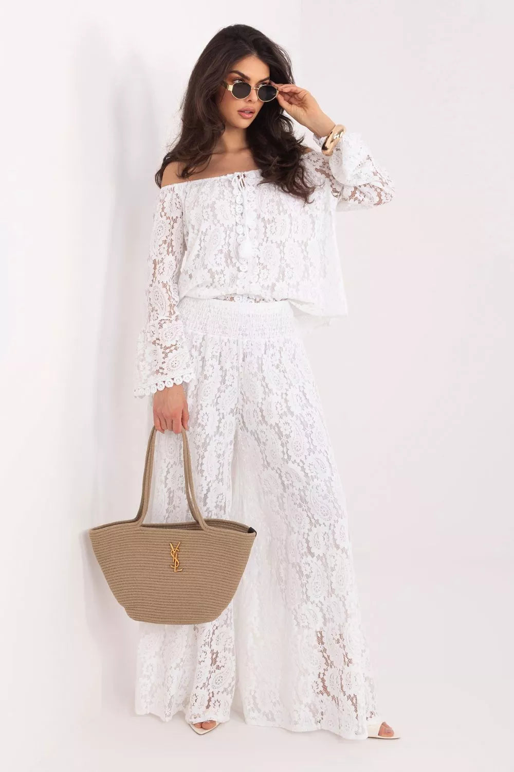 Nėriniuotos kelnės modelis 226611 Italy Moda