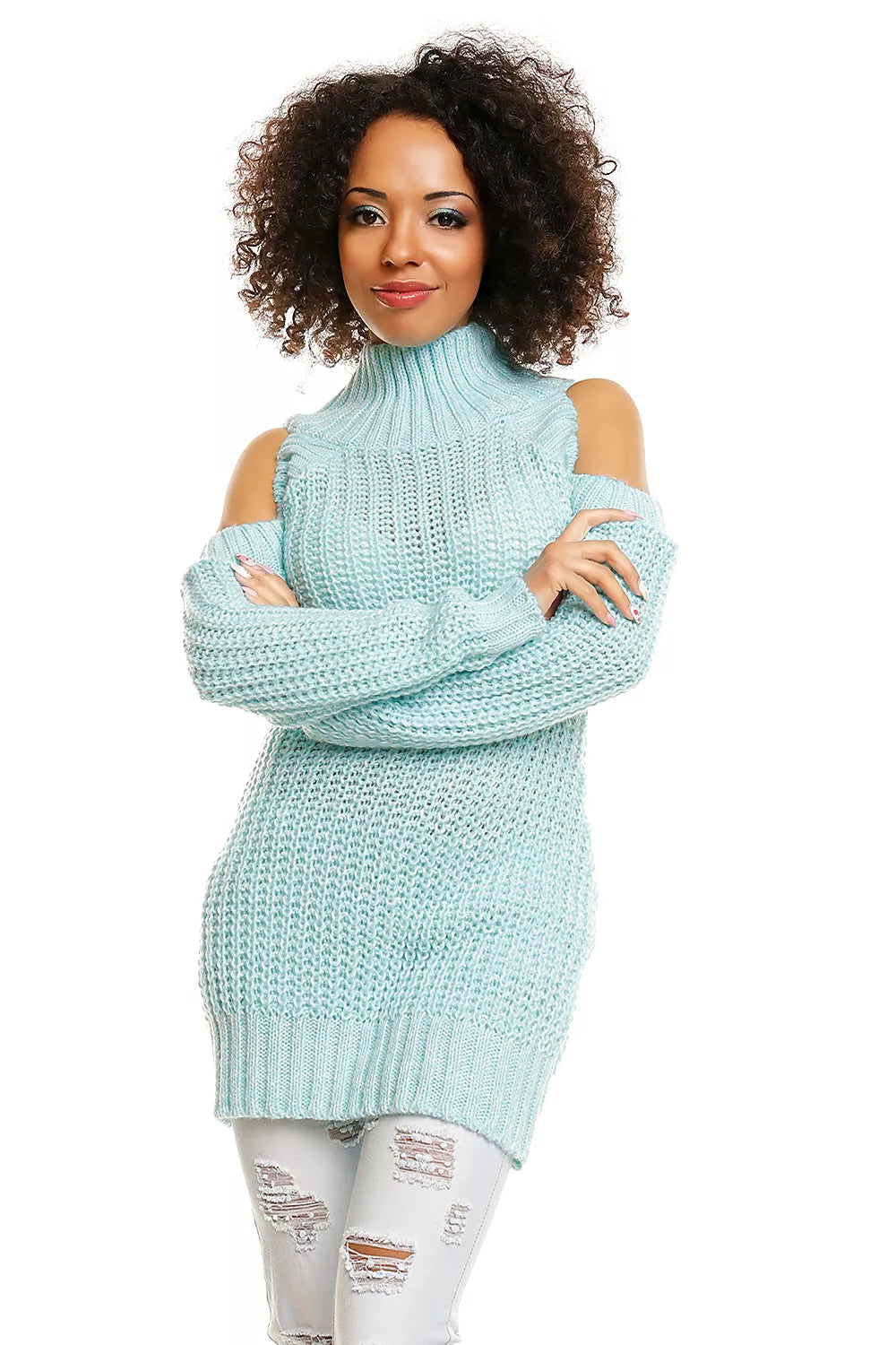 Storo mezgimo megztinis, modelis 84344 „PeeKaBoo“