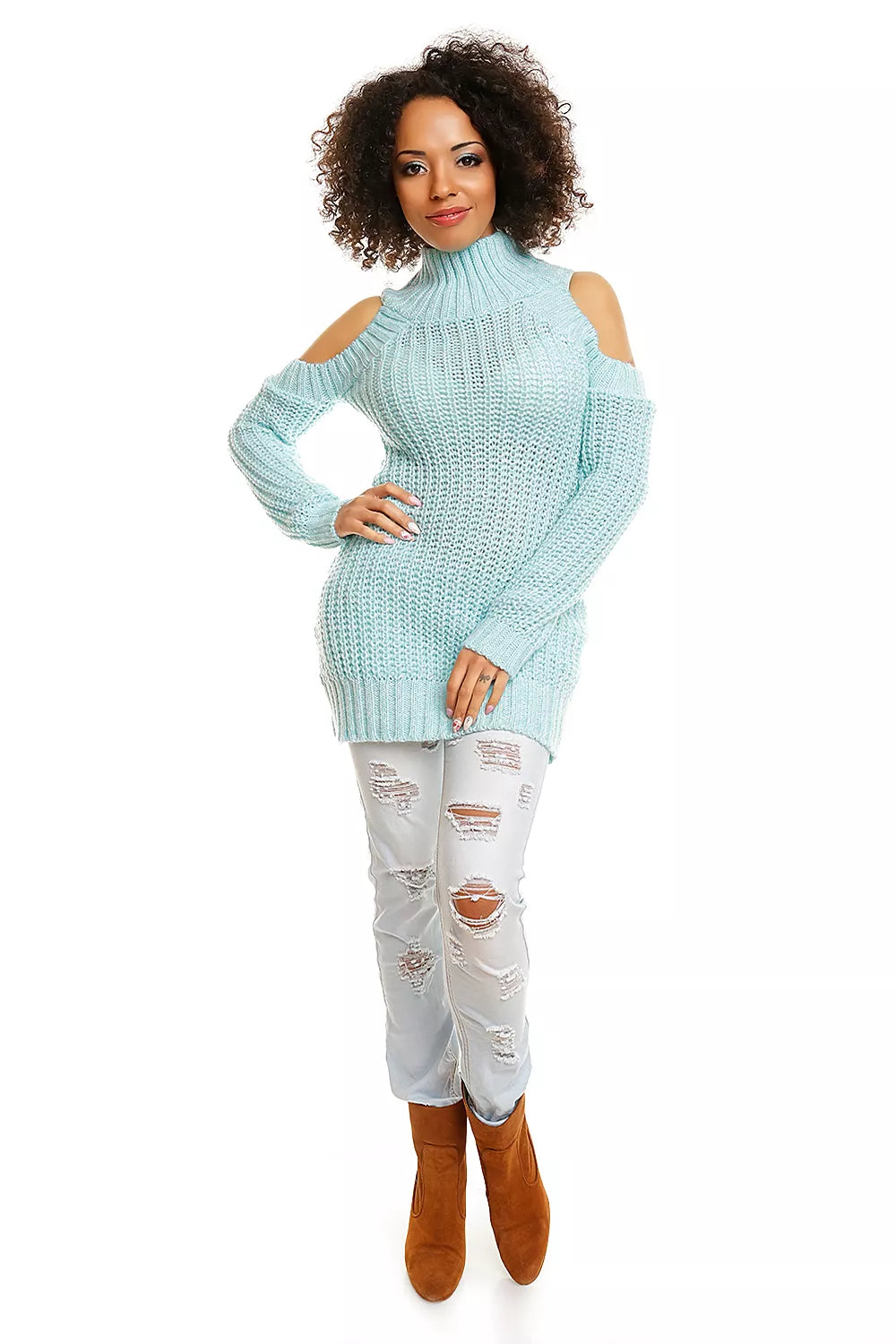 Storo mezgimo megztinis, modelis 84344 „PeeKaBoo“