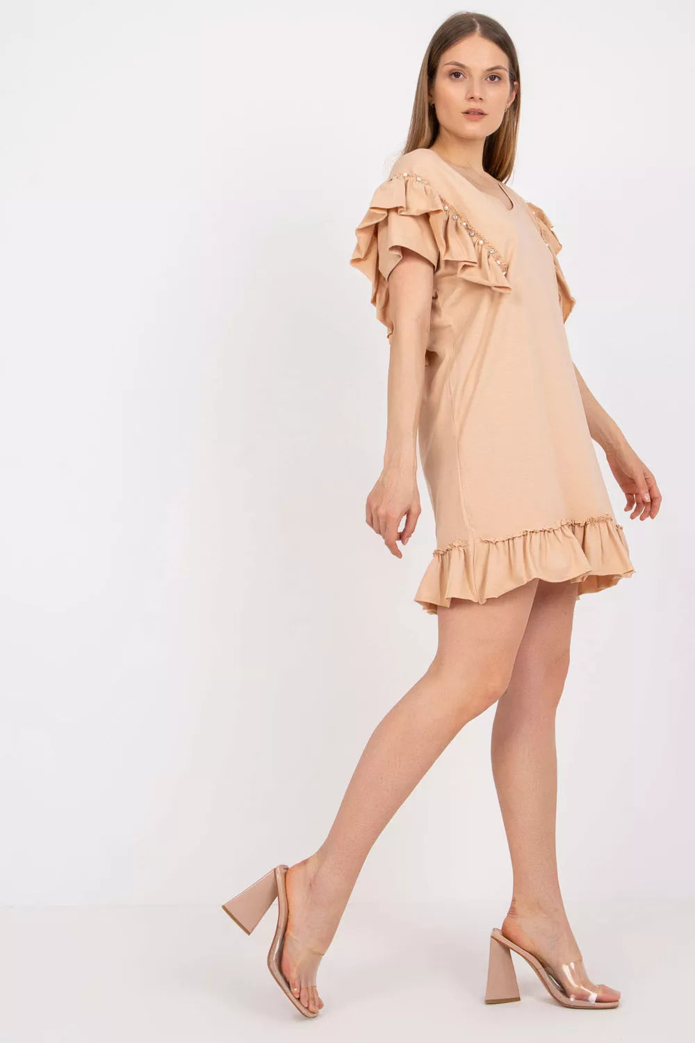 Suknelė kasdienai, modelis 166119, puošni