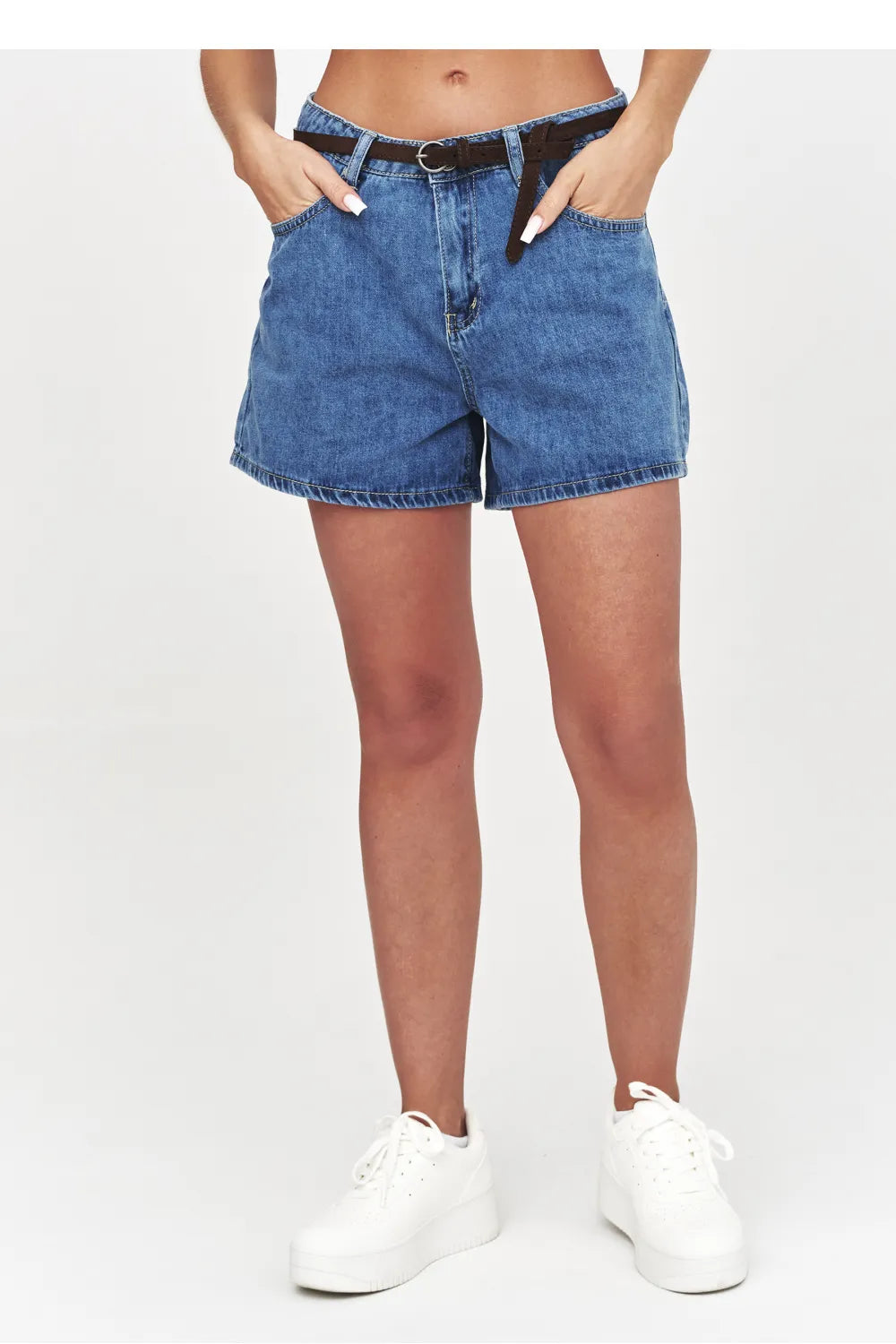 Džinsiniai šortai modelis 228292 Makadamia